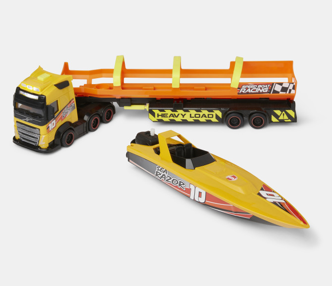 SPEED BOAT TRUCK - VOLVO TRUCKS- MODEL ZABAWKA VOLVO Z ŁÓDKĄ