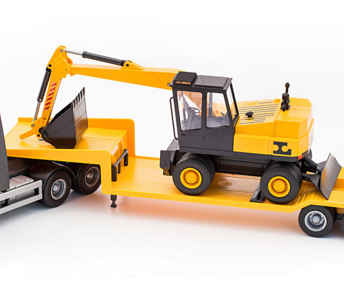 Model new fh16 (czarny) + laweta + koparka