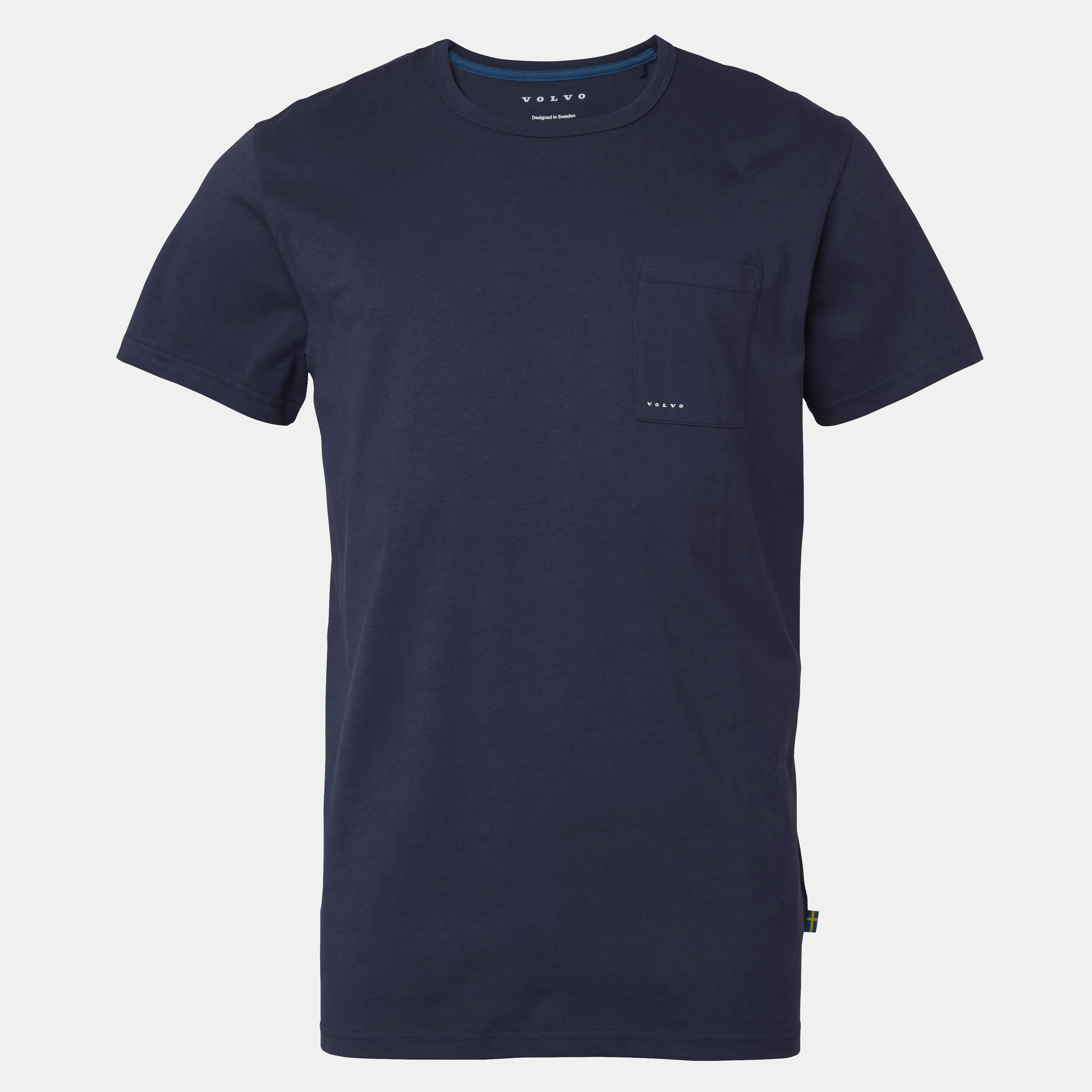 T-SHIRT Z KIESZONKA - VOLVO WORD MARK - NAVY BLUE - 2XL