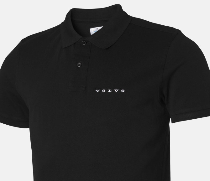 KOSZULKA POLO BASE - VOLVO WORD MARK - BLACK - 2XL