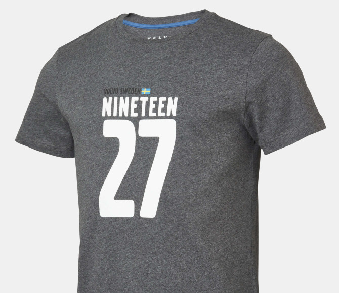 T-SHIRT NINTEEN 27 - VOLVO WORD MARK - GREY - 2XL