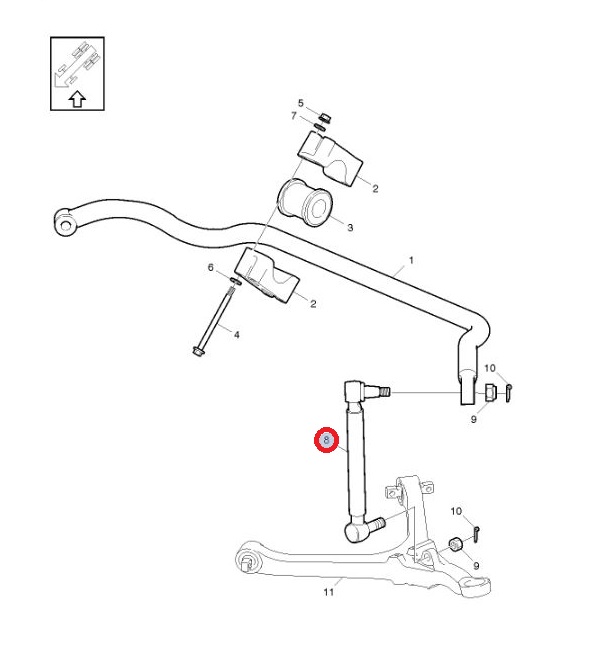 ŁĄCZNIK STABILIZATORA OSI PRZÓD LEWY 70397006