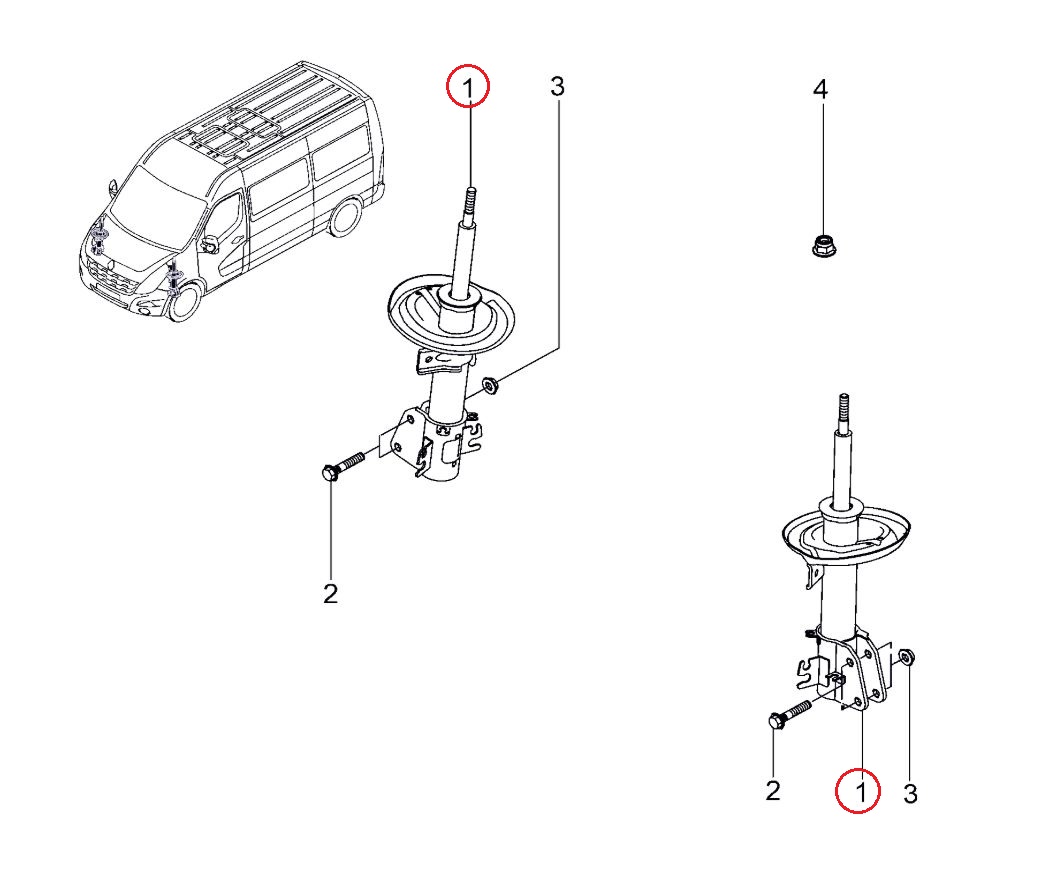 AMORTYZATOR OSI PRZEDNIEJ RENAULT MASTER III 7485148458