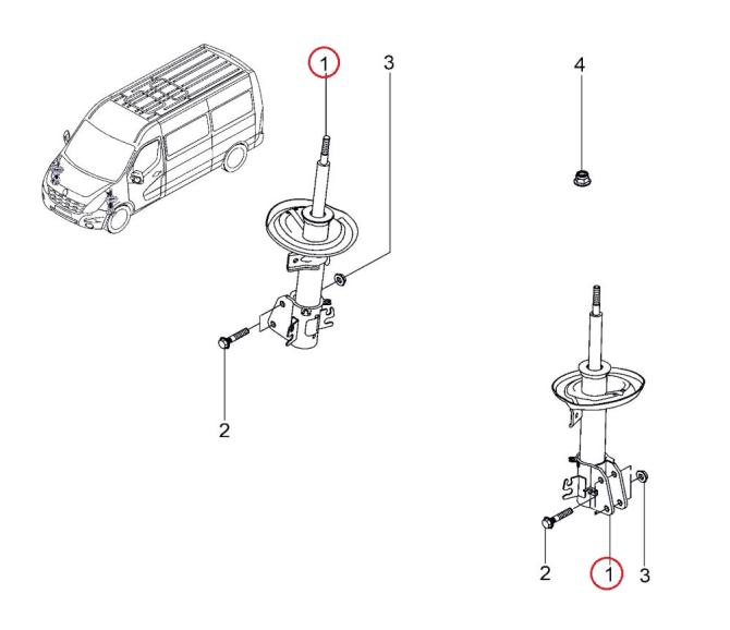AMORTYZATOR OSI PRZEDNIEJ RENAULT MASTER III 7485148458