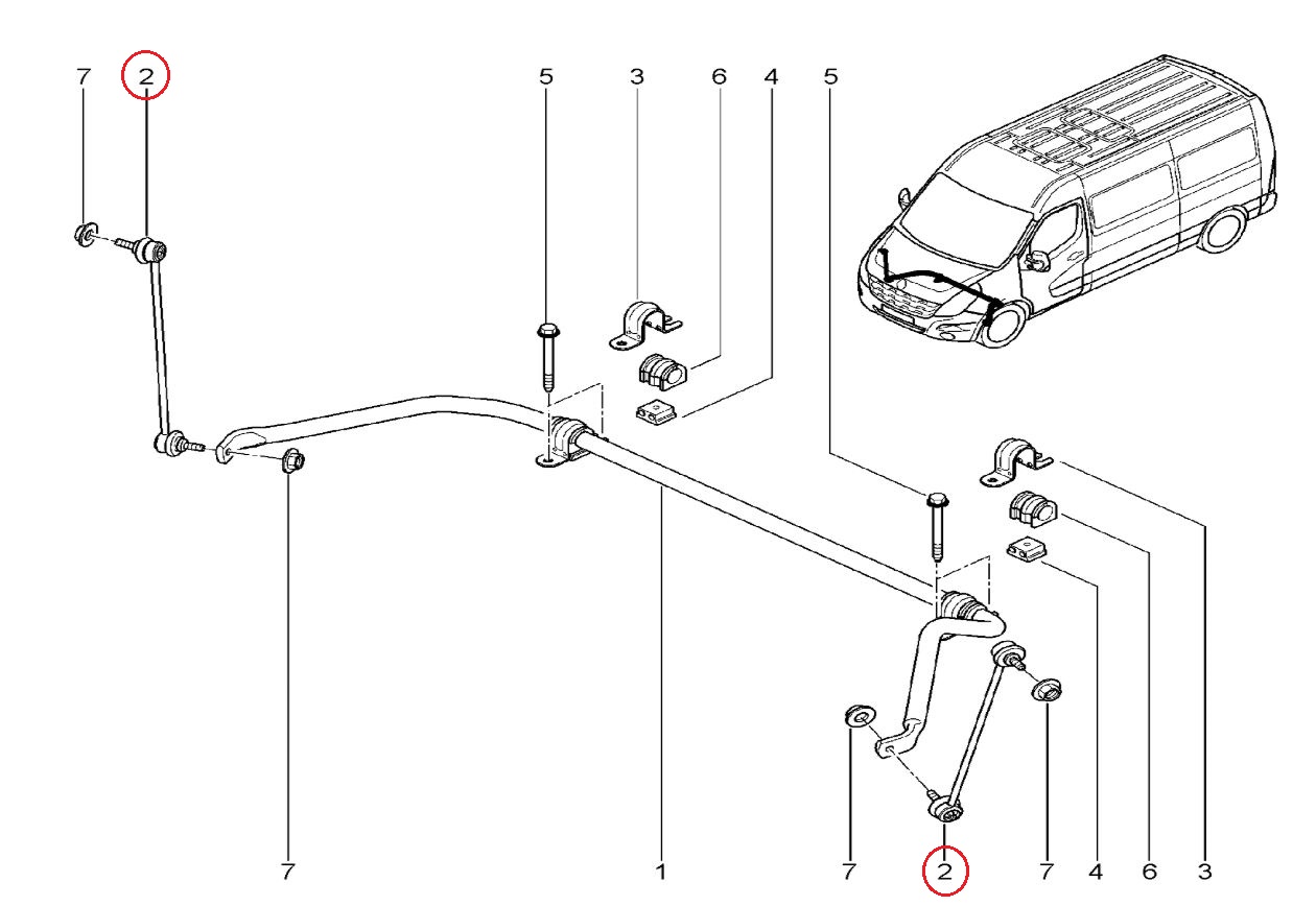 ŁĄCZNIK STABILIZATORA RENAULT MASTER 7485120720