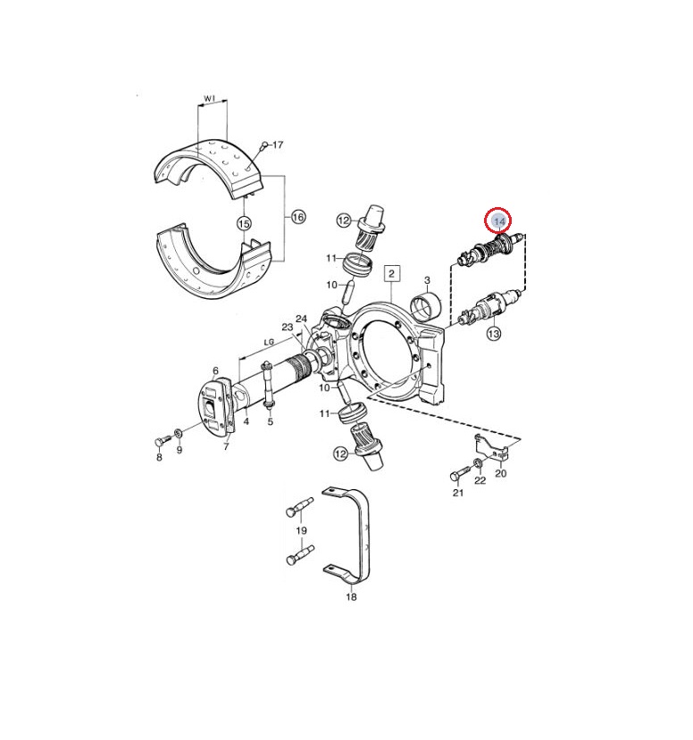 ZESTAW NAPRAWCZY ZACISKU HAMULCOWEGO MECHANIZM SAMOREGULATORA LH 3090997