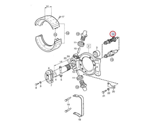 ZESTAW NAPRAWCZY ZACISKU HAMULCOWEGO MECHANIZM SAMOREGULATORA LH 3090997