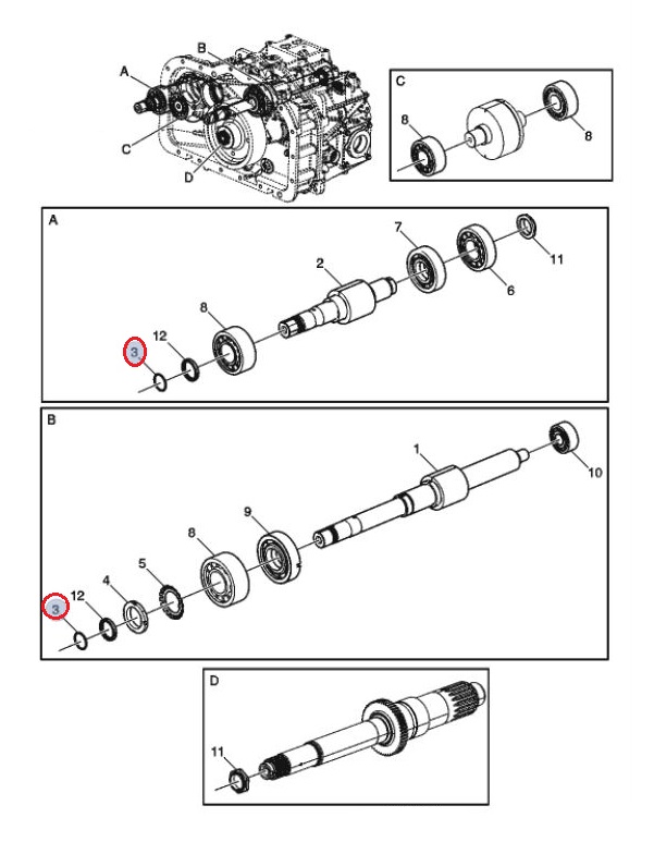 Oring wałka wejścioweg skrzyni biegów Volvo fee3 22580301