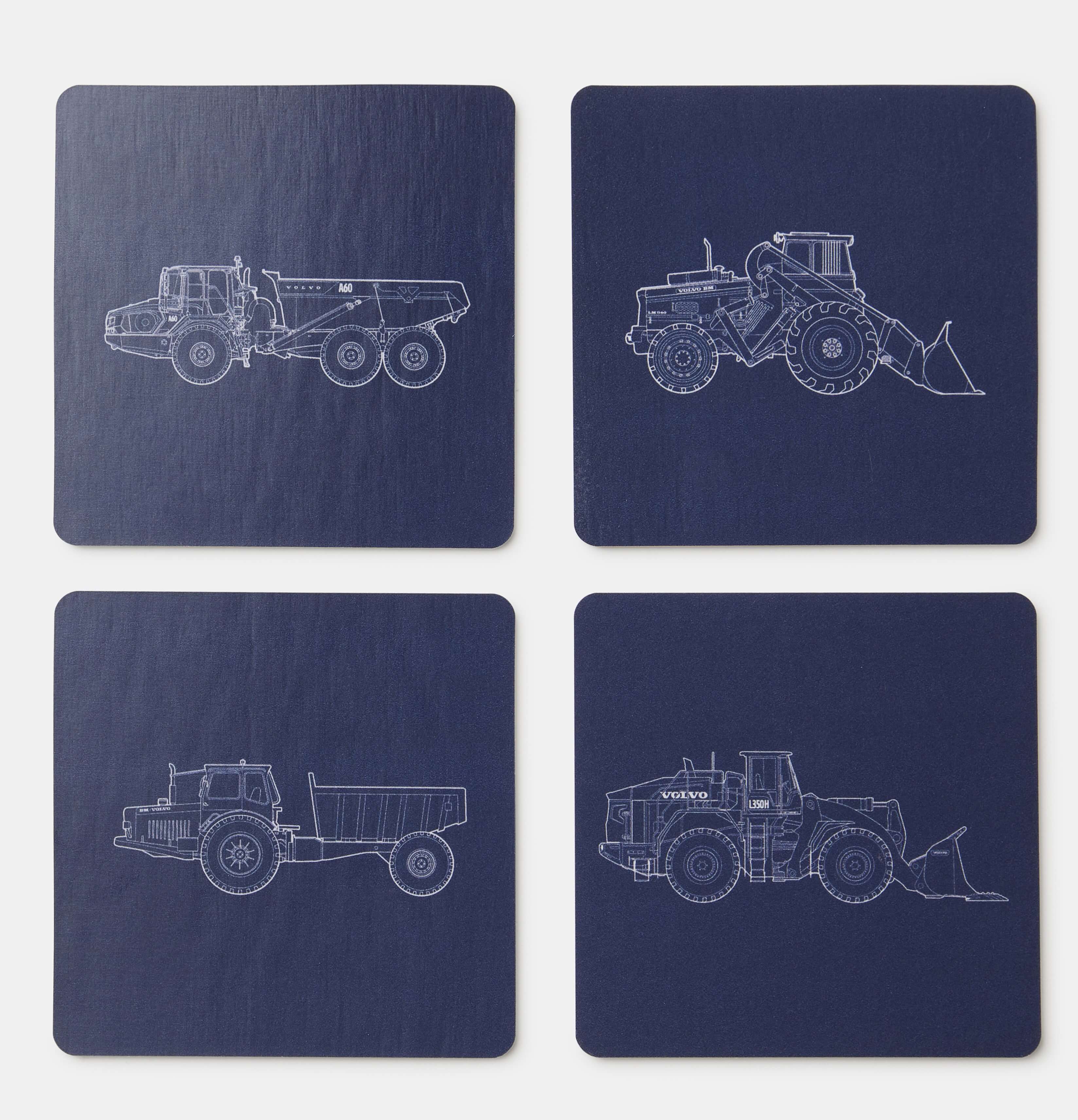 Podstawki pod kubek 4-pack - Volvo Word Mark -