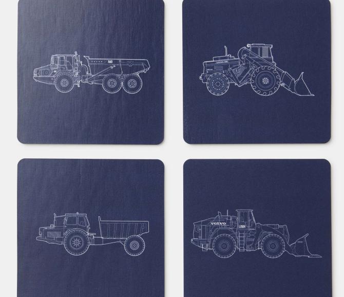 Podstawki pod kubek 4-pack - Volvo Word Mark -