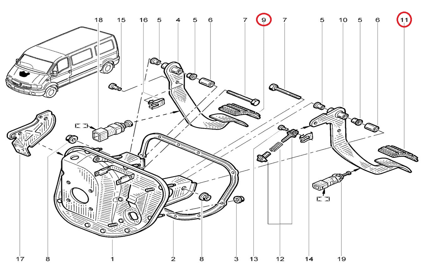 Nakładka pedału hamulca / sprzęgła 7700573028