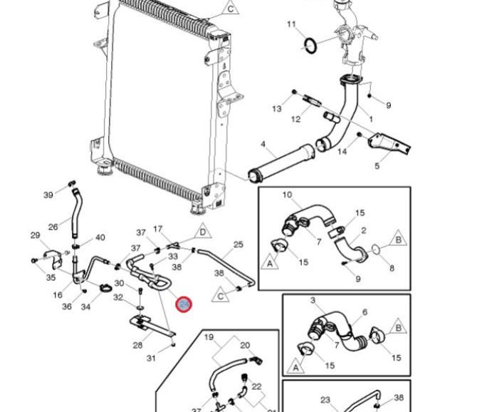 Przewód gumowy układu chłodzenia Renault GAMA D 5010619026