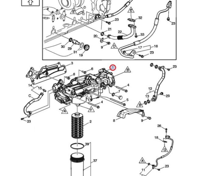 Podstawa filtrów oleju d13k 7423615151