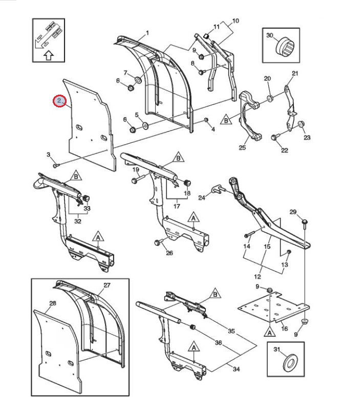 Fartuch błotnika lewy podwozie lewy Renault GAMA D 7421312978