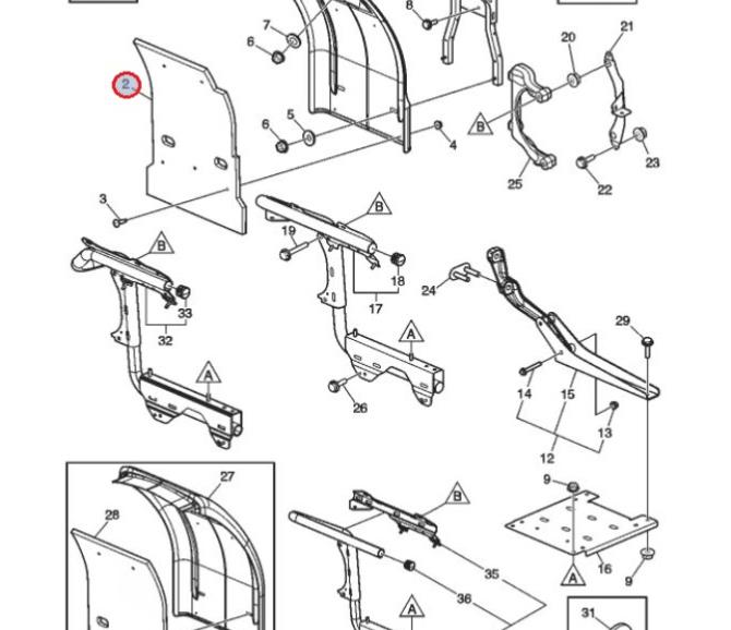 Fartuch błotnika lewy podwozie lewy Renault GAMA D 7421312978