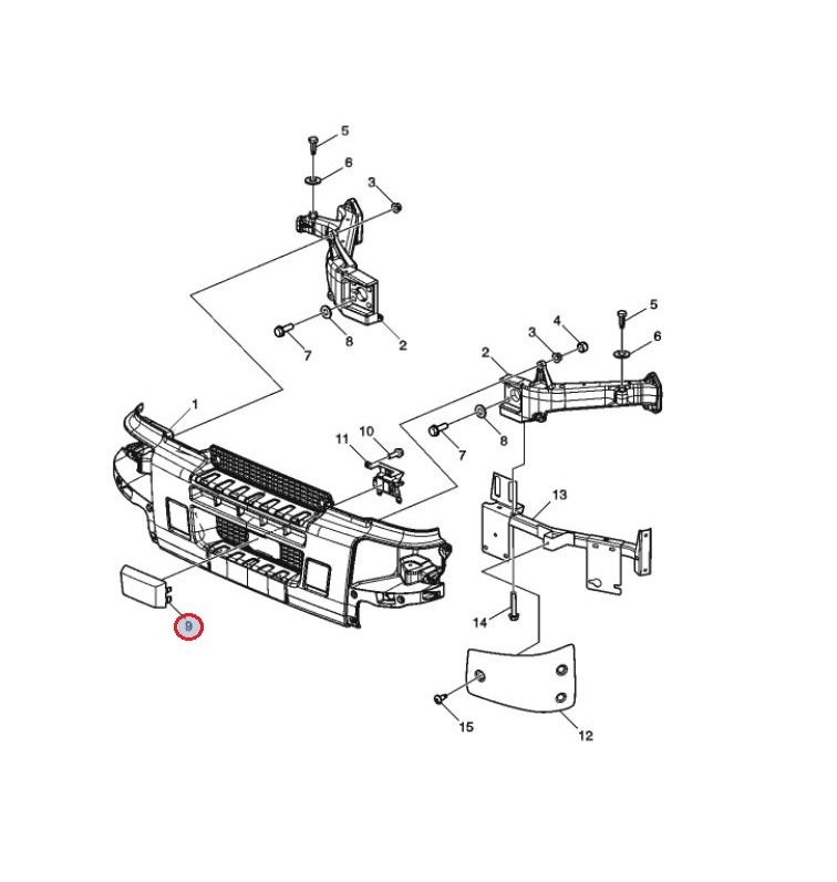Zaślepka radaru zderzaka przód Renault GAMA D 7482681762