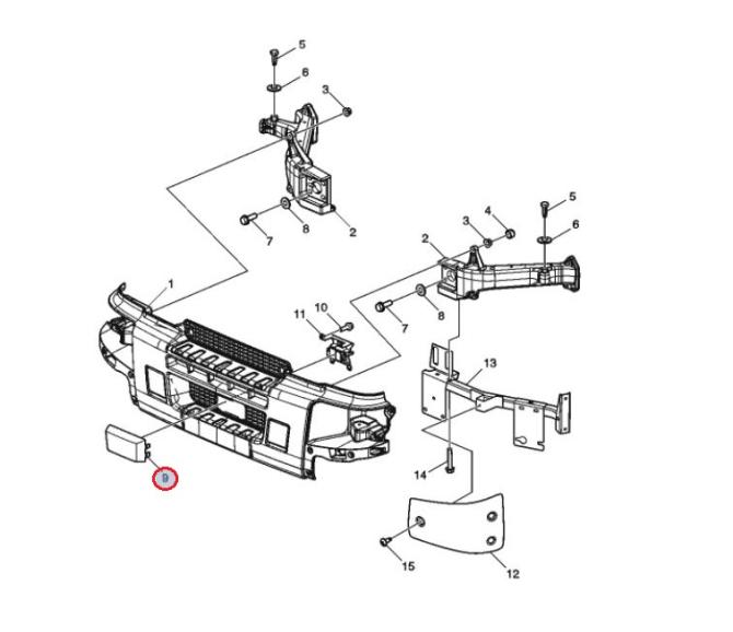 Zaślepka radaru zderzaka przód Renault GAMA D 7482681762