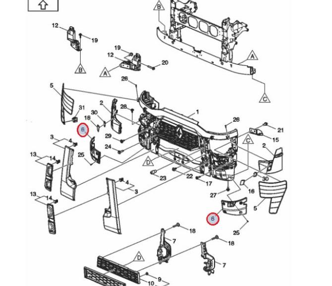 Wspornik zderzaka Renault GAMA T 7484905482