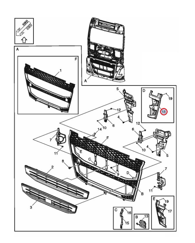 Panel atrapy przedniej lewy 78680311