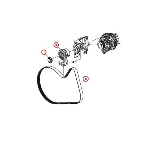 Zestaw pasek+napinacz alternatora 7423992455