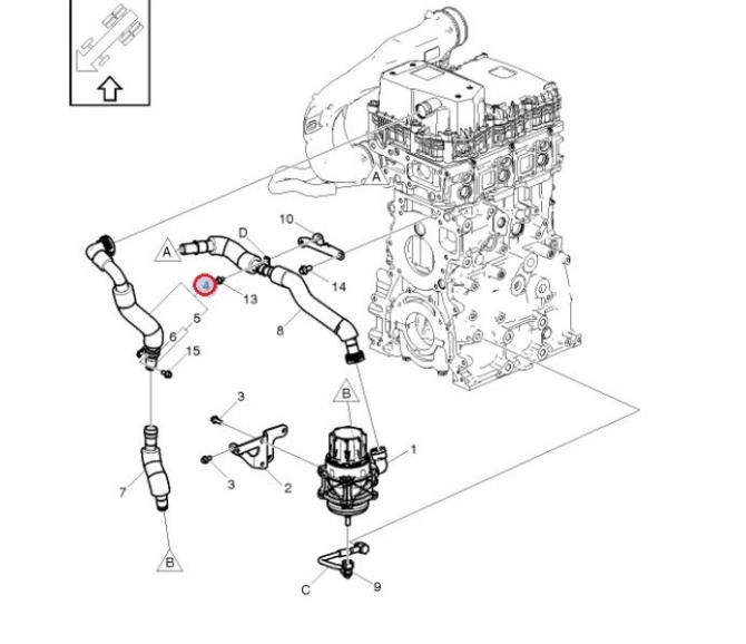 Przewód odmy silnika Renault D Narrow 7422084936