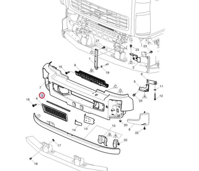Nakładka zderzaka Volvo FL/ FE 20742466