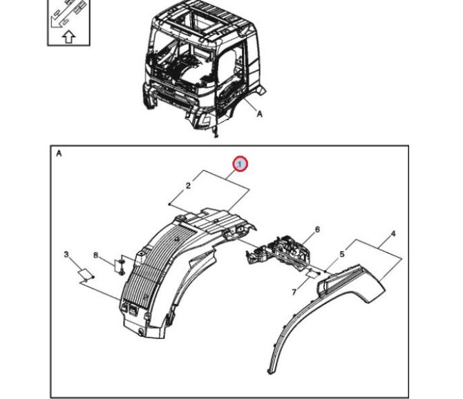 Nadkole przód lewe Volvo FM4 82674649