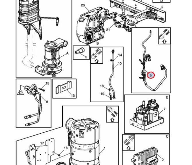 Wiązka tłumika dpf Volvo FMX FM4 22299160