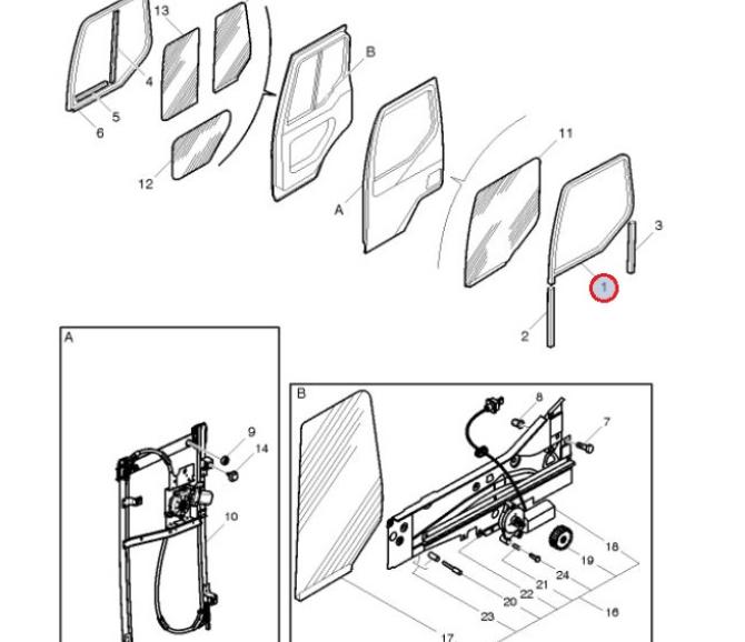 Prowadnica szyby Renault D Narrow 7482161499