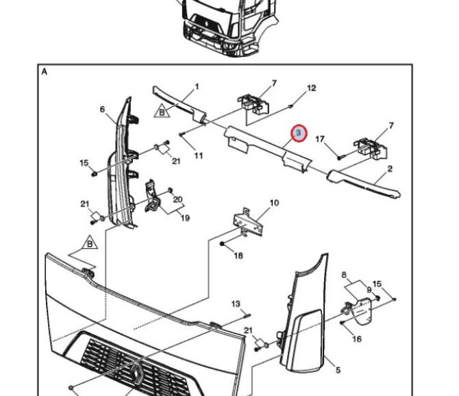 Listwa szyby Renault D Wide  5010578021