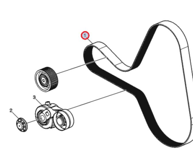 Pasek wielorowkowy napędu wentylatora Renault Gama T 7423605897