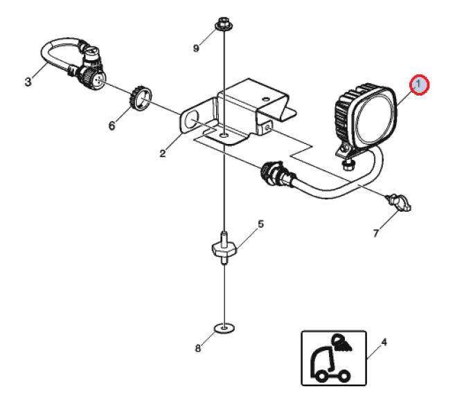 Lampa robocza za kabiną  Volvo 24143920