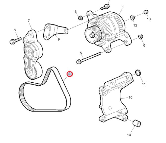 Pasek wielorowkowy alternatora Volvo FM, FH4 24636033
