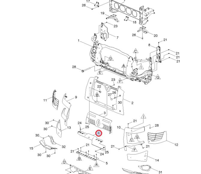 Stopień w atrapie Renault