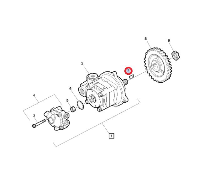 Wpust czółenkowy/ klin pompy wspomagania 1505357