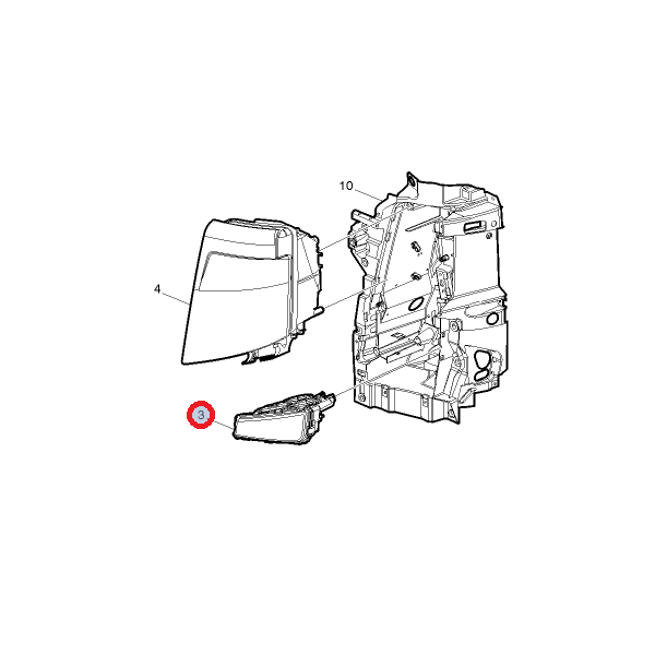 Halogen dolny FH lh