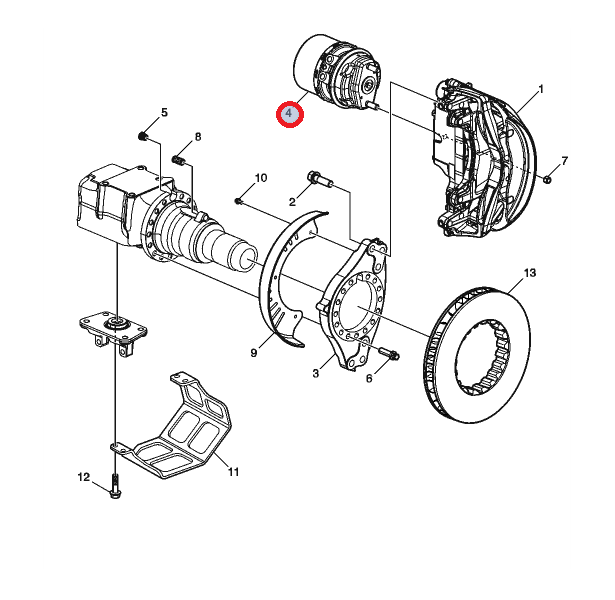 Siłownik hamulca tył r.h