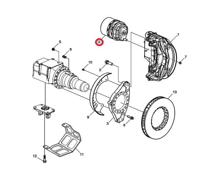 Siłownik hamulca tył l.h