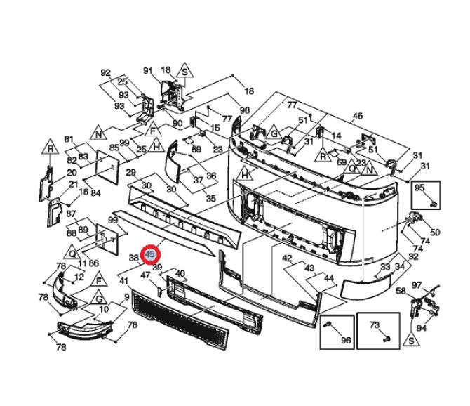 Listwa grila górnego maski