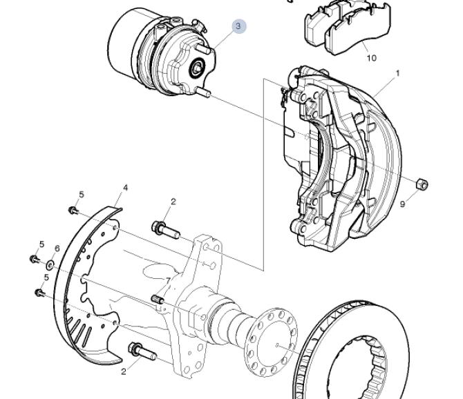Siłownik hamulcowy tył rh