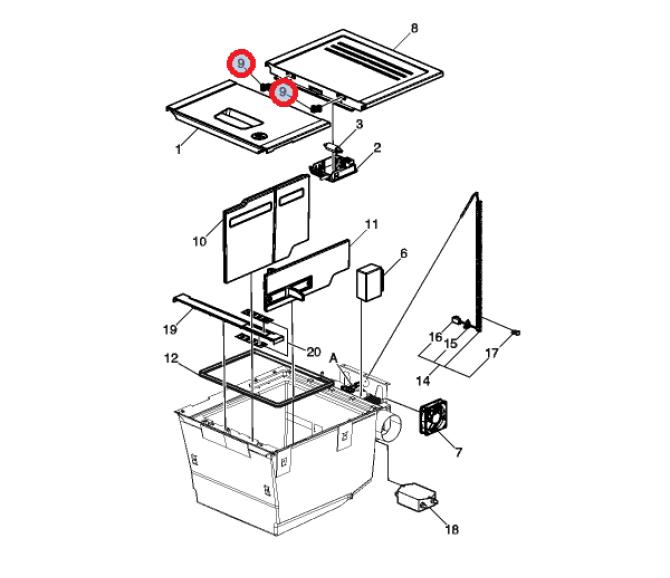 Zawias lodówki Volvo FH4 82372939
