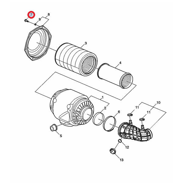 Śruba m8x25 filtra pow.