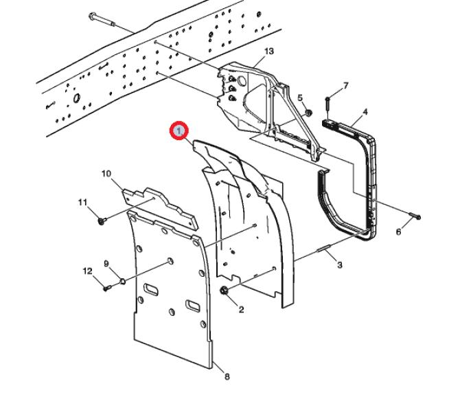 Błotnik przedni podwozie lewy 82637710