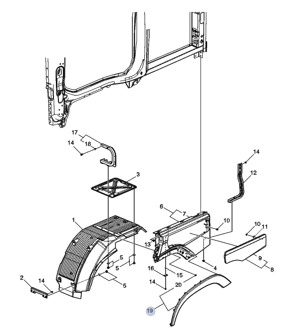 Listwa nadkola lewa FH4 84004961