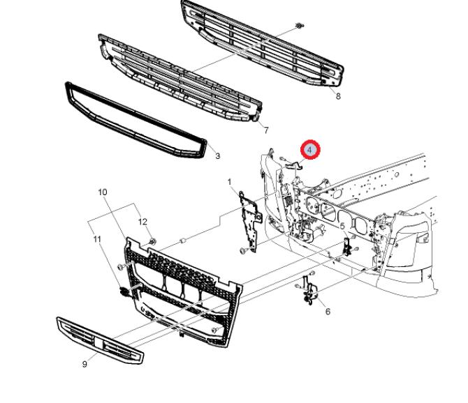 Wspornik mocowania atrapy 82817365