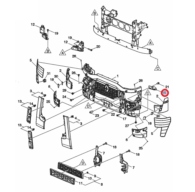 Wspornik obudowy reflektora lewego 7484807485