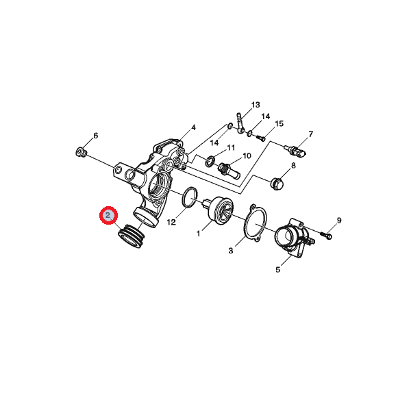 Łącznik pompy wody obudowy termostatu