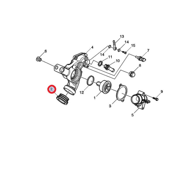 Łącznik pompy wody obudowy termostatu