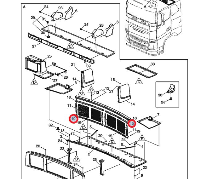 Roleta schowka górnego 23535317