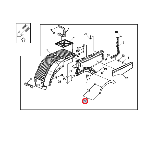 Listwa błotnika lewa 23730295